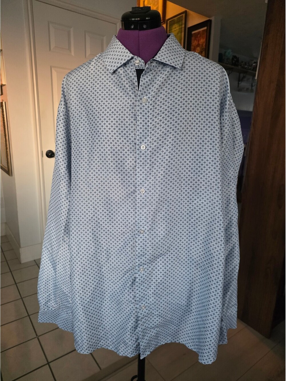 Mens Alex Vando Microfiber mens button up work shirt size XXL